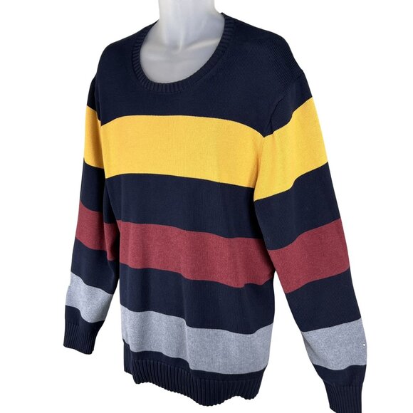 Brooks Brothers 2XLT Colorblock Striped Crewneck Ribbed Sweater Nautical Preppy - Picture 6 of 14
